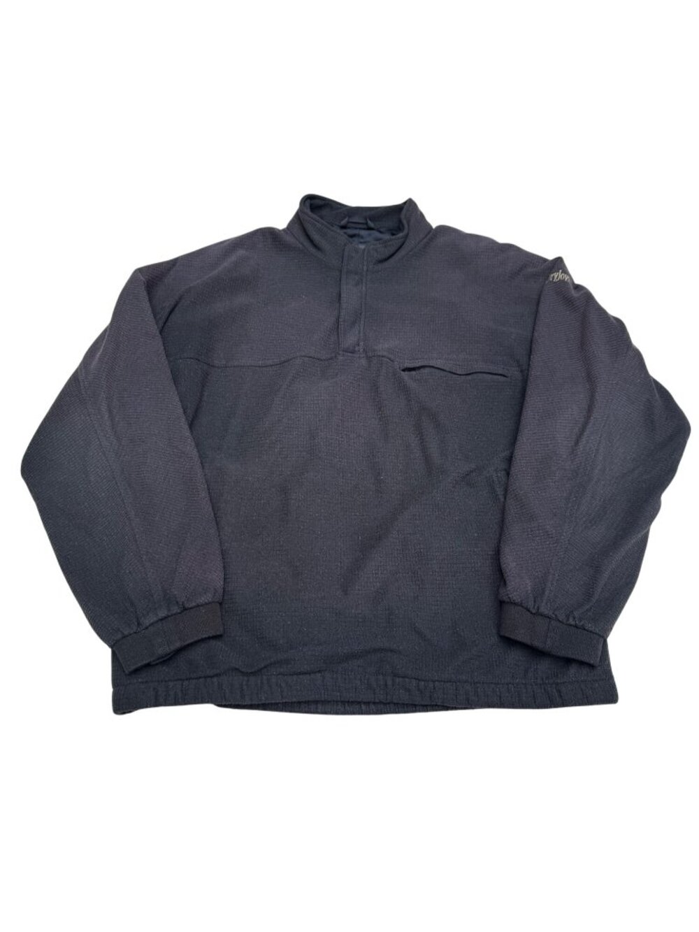DryJoys By FootJoy Men's XL Black Pullover Windbreaker Elastic Cuffs Quarter-Zip